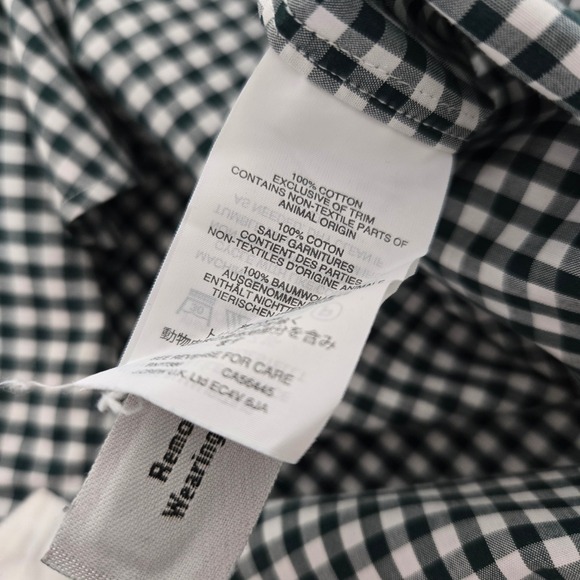 J.Crew Ludlow Dress Shirt Mens M Green White Gingham Thomas Mason Button Down - Picture 4 of 7